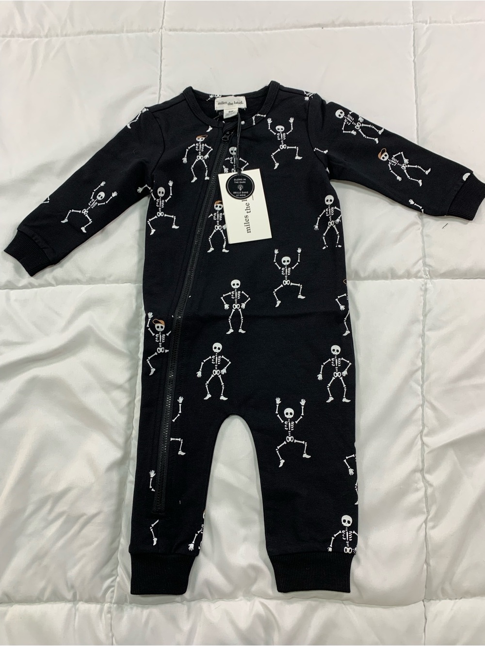 New miles the label skeleton onesie size 9M